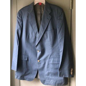 VTG Chaps Ralph Lauren Blue Chambray 2 Button Sport Coat 46 Long Saks Fifth Ave